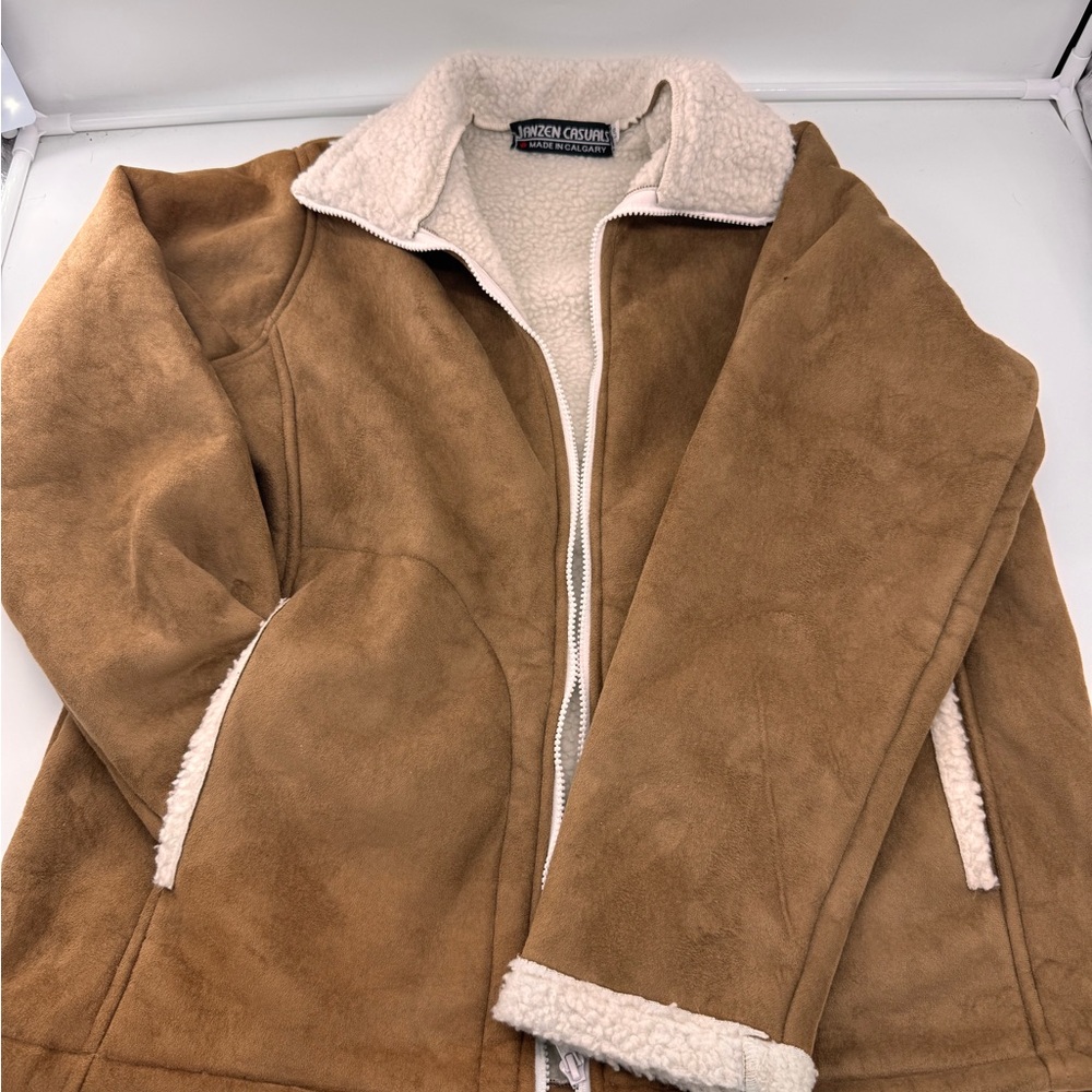 Unbranded Women's Camel Teddy Jacket with Sherpa Lining